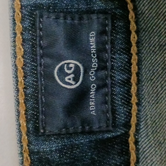 AG Adriano Goldschmied High Rise Stevie Cuff Slim Straight Blue Jeans, Size 25 - Picture 10 of 12